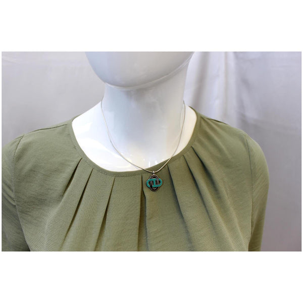 Women wearing Hermes Necklace Pendant in Silver color