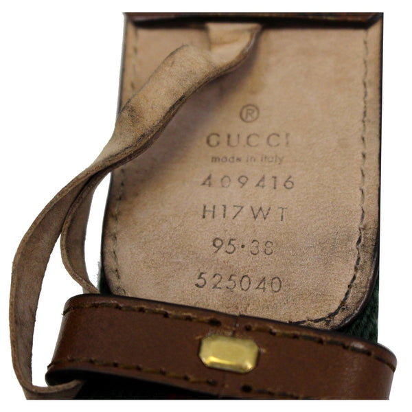 GUCCI Web Nylon Double G Buckle Belt Size 45 Red/Green-US