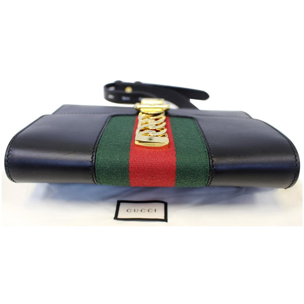 Gucci Belt Sylvie Calfskin Leather Bumbag Black - bottom view