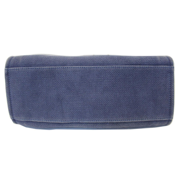 CHANEL Canvas Deauville Large Tote Denim Blue Shoulder Handbag-US