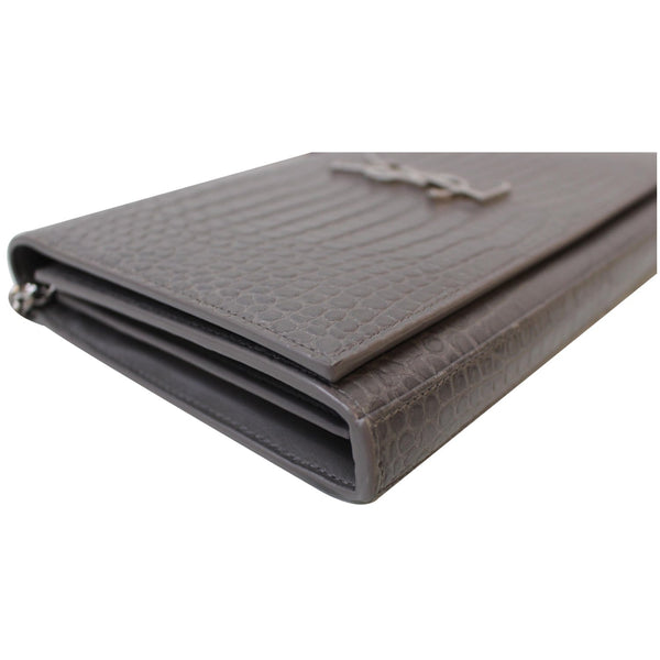 YVES SAINT LAURENT Kate Small Crocodile Leather Crossbody Bag Grey - Last Call