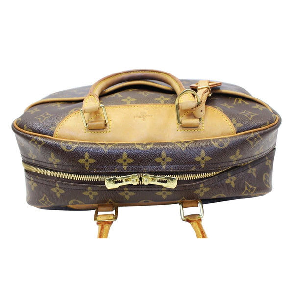 LOUIS VUITTON Deauville Monogram Canvas Boston Satchel Bag Brown