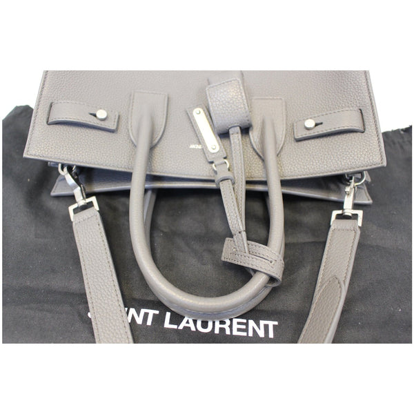 YVES SAINT LAURENT Sac de Jour Small Grained Leather Shoulder Bag Grey-US