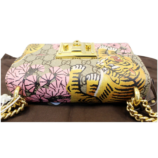 GUCCI Bengal Small Padlock GG Supreme Monogram Print Shoulder Bag 409487-US