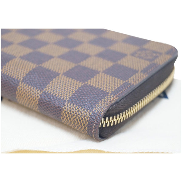LOUIS VUITTON Zip Around Damier Ebene Wallet Brown