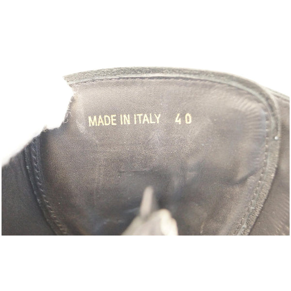 PRADA Combat Biker Lace up Side Zip Leather Ankle Boots Black US 10-US