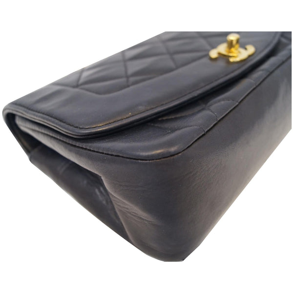 Chanel Diana Flap Bag Quilted Lambskin Bag Black side view