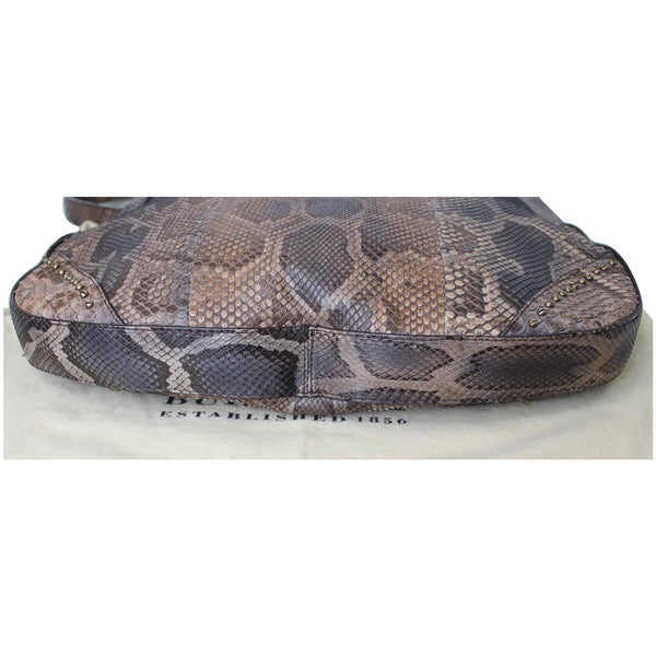 BURBERRY Large Python Leather Tote Shoulder Bag Brown