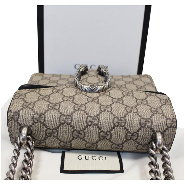 GUCCI Dionysus Mini GG Supreme Canvas Crossbody Bag Beige