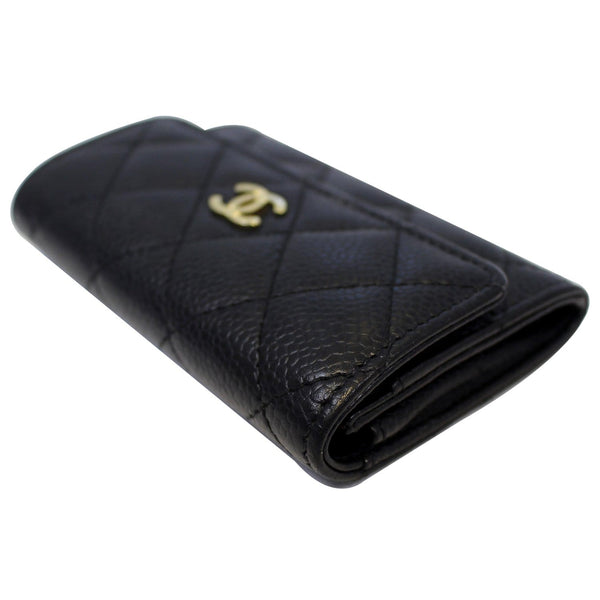 CHANEL Flap Caviar Leather Card Holder Black-US
