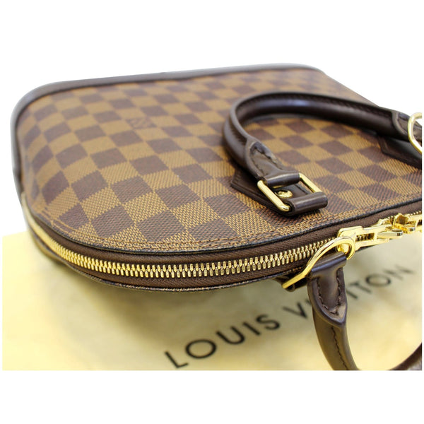 LOUIS VUITTON Alma Damier Ebene Satchel Handbag Brown-US