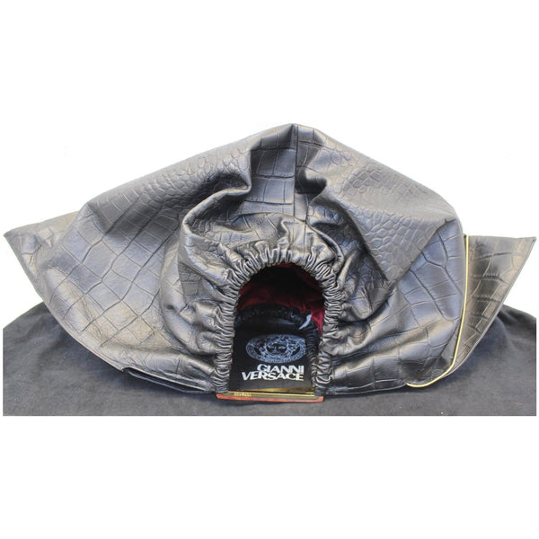 Versace Satchel Bag Black - Embossed Leather