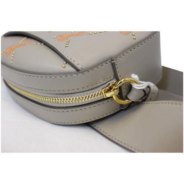 Chloe Embroidered Little Horses Leather Belt Bum Bag Grey corner view