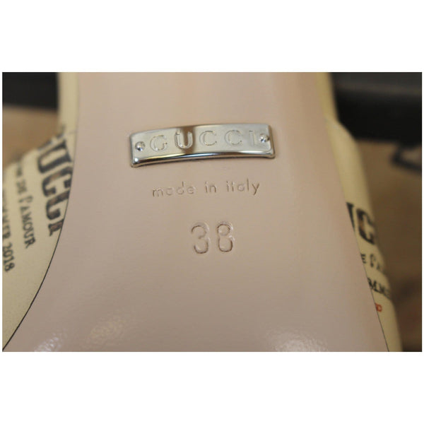 Gucci Invite Stamp Print Apollo Pumps Beige Size 38 - logo