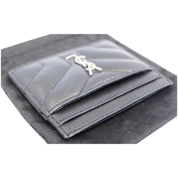 YVES SAINT LAURENT Loulou Matelasse Card Case Holder Black