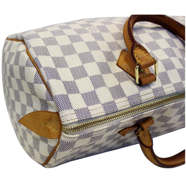 LOUIS VUITTON Speedy 30 Damier Azur Satchel Bag White