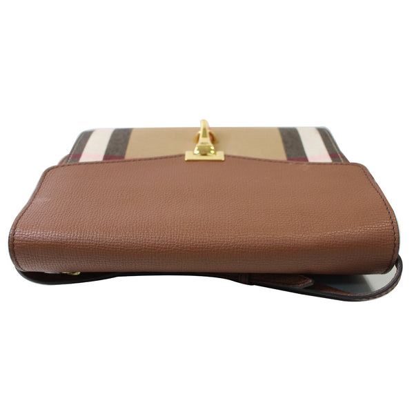 BURBERRY Small Macken House Check Crossbody Bag Tan