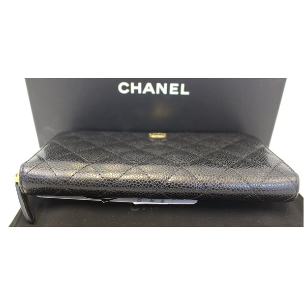 CHANEL Black Caviar Leather Zippy Wallet Black-US