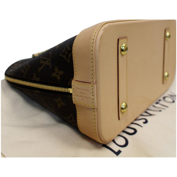 LOUIS VUITTON Alma PM Monogram Canvas Satchel Bag Brown