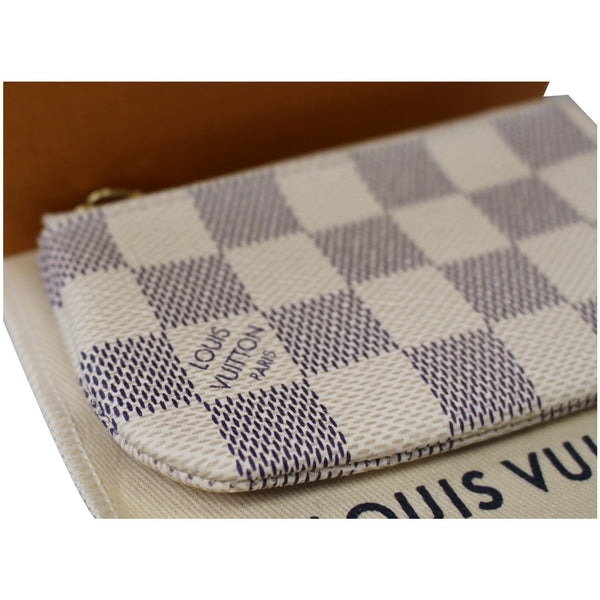 Louis Vuitton Key Coin Pouch Damier Azur White leather