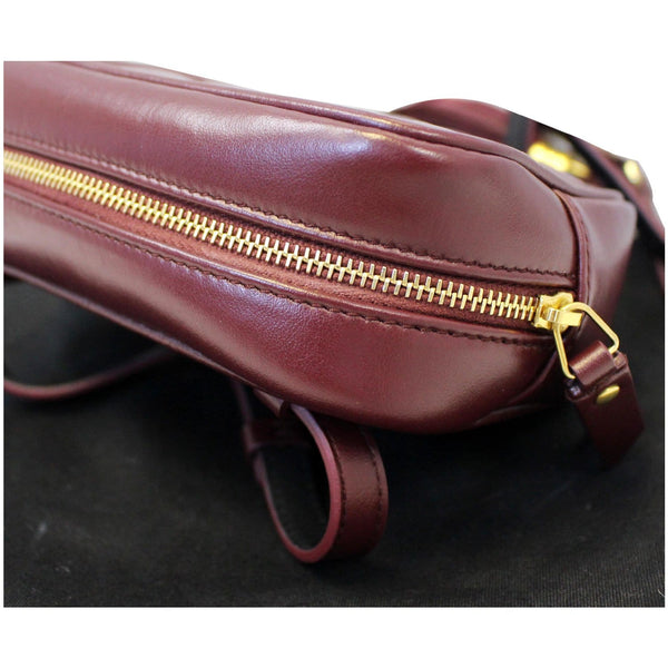 YVES SAINT LAURENT Chevron Lou Leather Belt Bag Burgundy