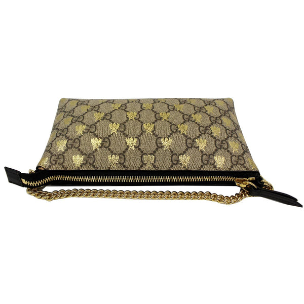 GUCCI Linea Bee GG Supreme Wristlet Handbag-US