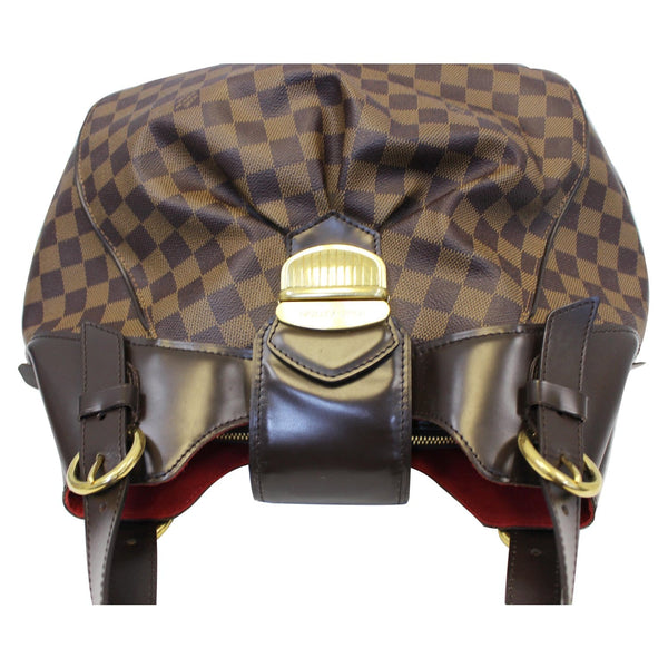 LOUIS VUITTON Sistina GM Damier Ebene Shoulder Handbag Brown-US