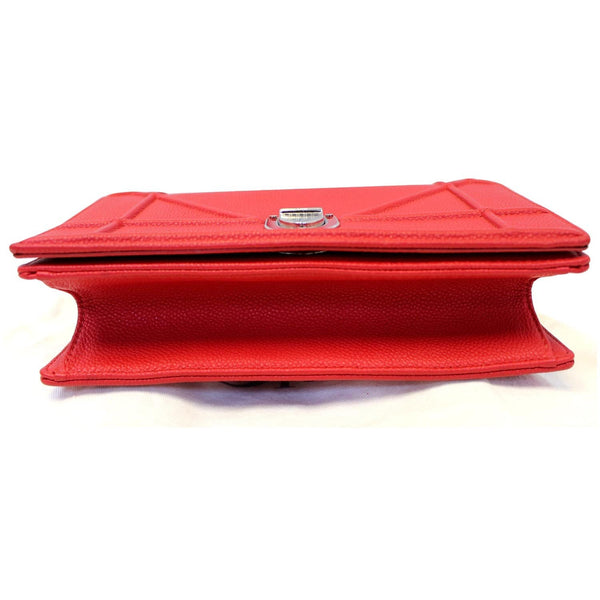 used Christian Dior Diorama Small Flap Red Grained Leather