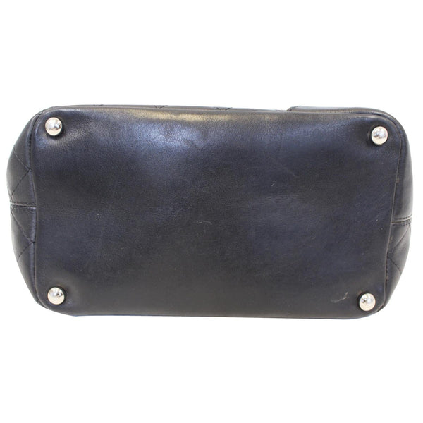 Chanel Tote Bag Cambon Small Quilted Leather Black bottom view