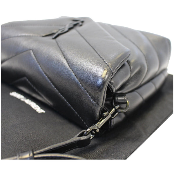 YVES SAINT LAURENT Matelasse Loulou Monogram Calfskin Shoulder Bag Black