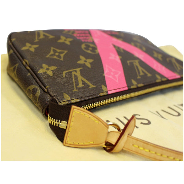 LOUIS VUITTON V Pochette Accessories Monogram Canvas Bag Brown