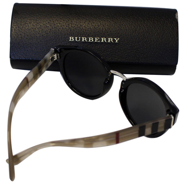 BURBERRY Round Striped Sunglasses 4227 Grey-US