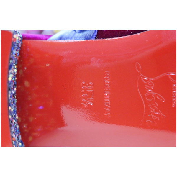 CHRISTIAN LOUBOUTIN Babouchkaflor Velvet Red Sole Mule Flats US 5-US