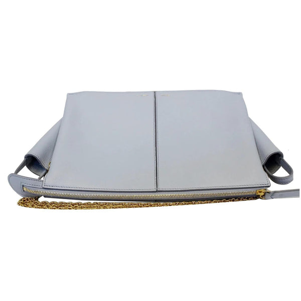 CELINE Trifold Smooth Leather Chain Crossbody Clutch Bag Blue