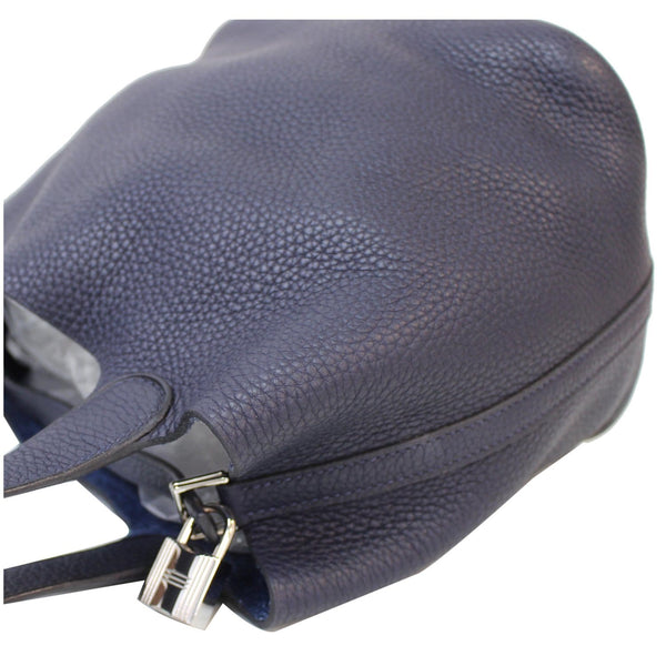HERMES Picotin Lock 22 MM Taurillon Clemence Leather Tote Bag Blue