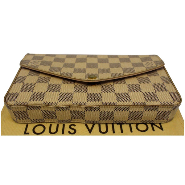 LOUIS VUITTON Pochette Felicie Damier Azur Crossbody Bag White