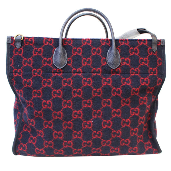 GUCCI GG Wool Tote Shoulder Bag Blue/Red 598169