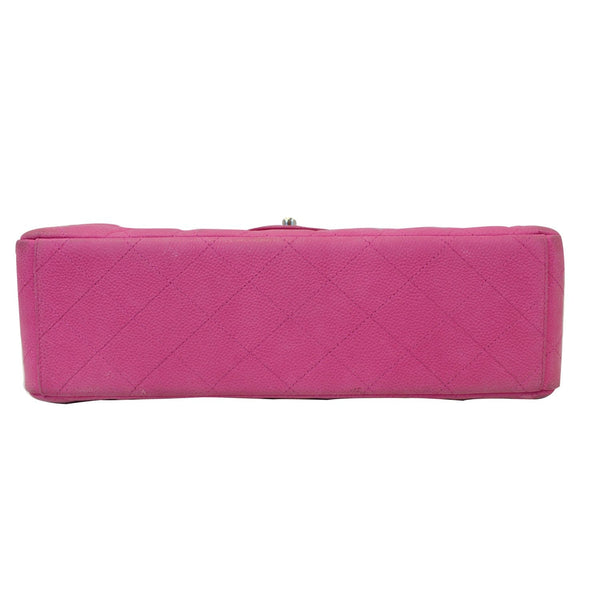 CHANEL Maxi Double Flap Caviar Leather Shoulder Bag Pink-US
