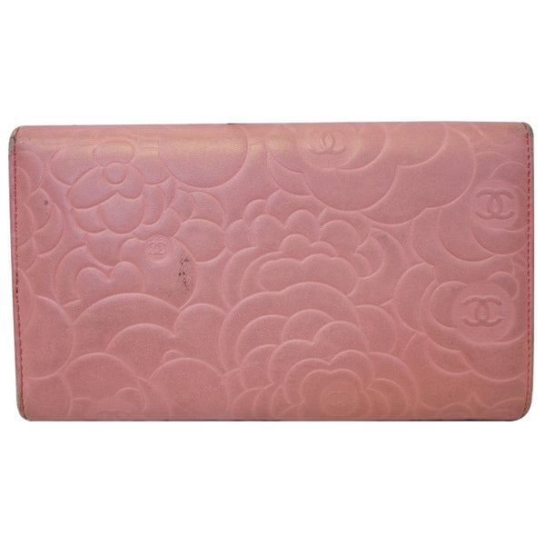 CHANEL Camellia Leather Trifold Wallet Pink-US