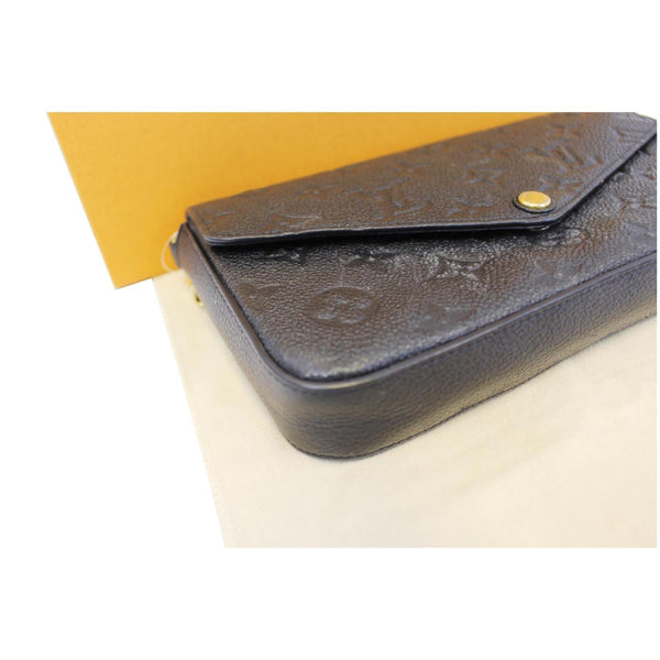 LOUIS VUITTON Pochette Felicie Empreinte Leather Crossbody Bag Black