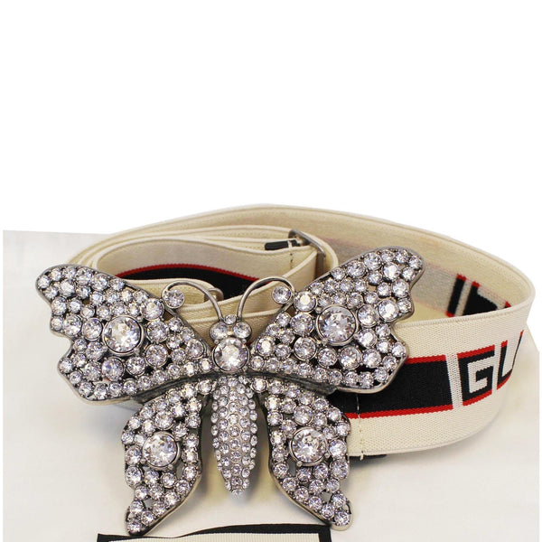 GUCCI Stripe Belt with Butterfly Buckle 499633-US