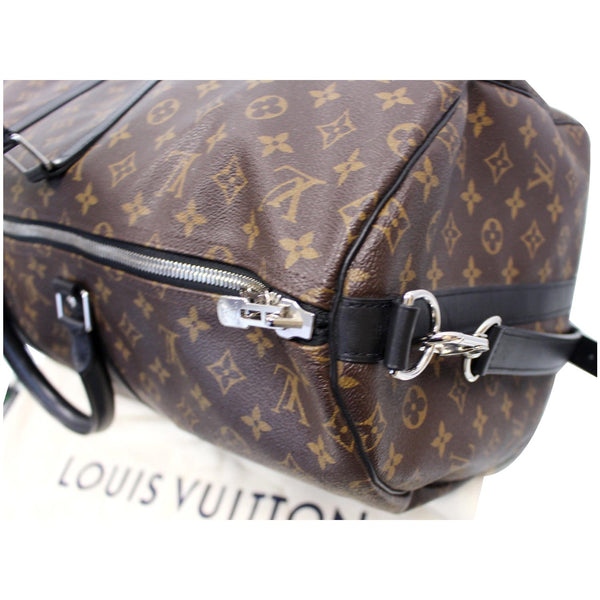 LOUIS VUITTON Keepall Bandouliere 55 Monogram Macassar Travel Bag Brown