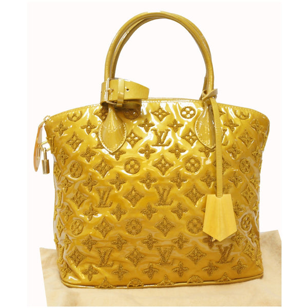 LOUIS VUITTON Monogram - Lockit lambskin Satchel Bag - front view