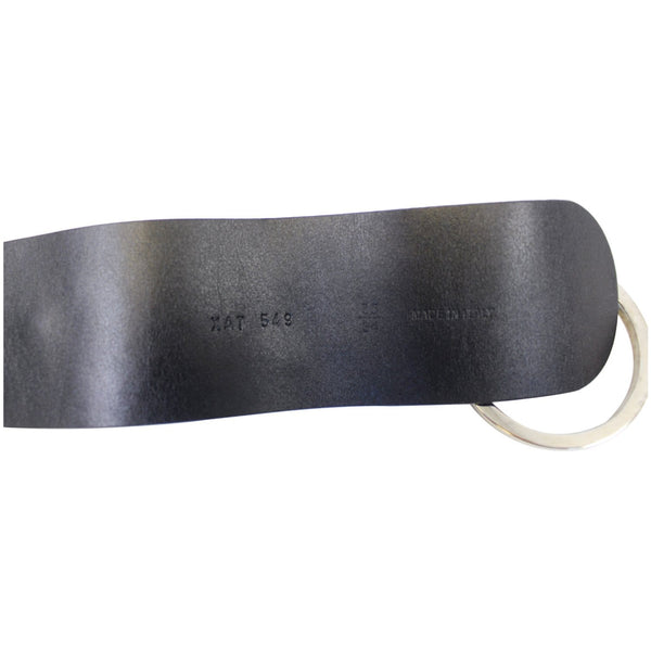 Valentino Logo Black Leather Belt Size 34-US