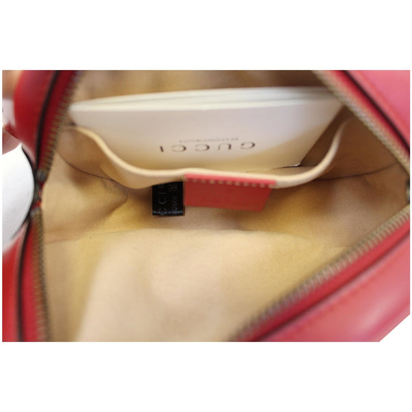 GUCCI GG Marmont Matelasse Leather Belt Bag 476434 Red
