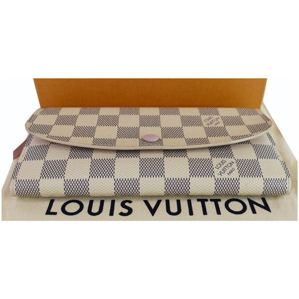 LOUIS VUITTON Emilie Damier Azur Wallet White