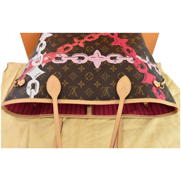 LOUIS VUITTON Bay Neverfull MM Monogram Canvas Shoulder Bag Fuchsia