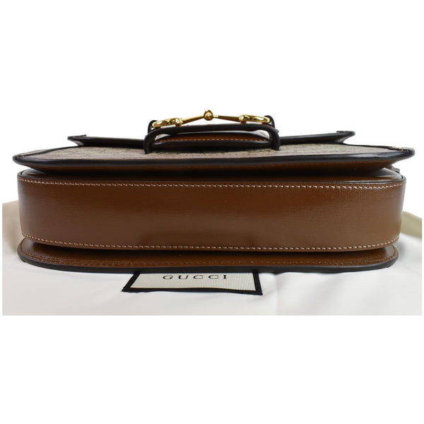 GUCCI Horsebit 1955 GG Supreme Canvas Shoulder Bag Beige 602204