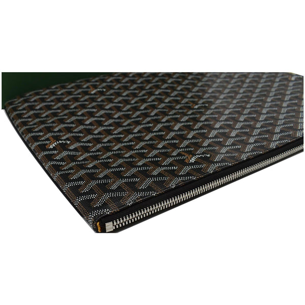 GOYARD Senat Pochette GM Goyardine Canvas Pouch Bag Black