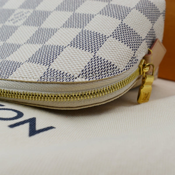 LOUIS VUITTON Damier Azur Cosmetic Pouch White